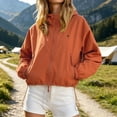 thumbnail image 2 of HGIEYS Womens Cropped Hooded Windbreaker, Zip Up Casual Lightweight Outdoor Jacket, 2 of 4