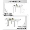thumbnail image 7 of Emorefun Outdoor Expandable Dining Table, 31.5"-63" Rectangular Dining Table for 4-6 Person, White, 7 of 7