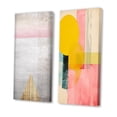 thumbnail image 3 of Designart "Geometric Visions in Pink and Grey" Modern Geometric Wall Art Set Of 2 - Modern Pink Gallery Set For Office Decor, 3 of 6