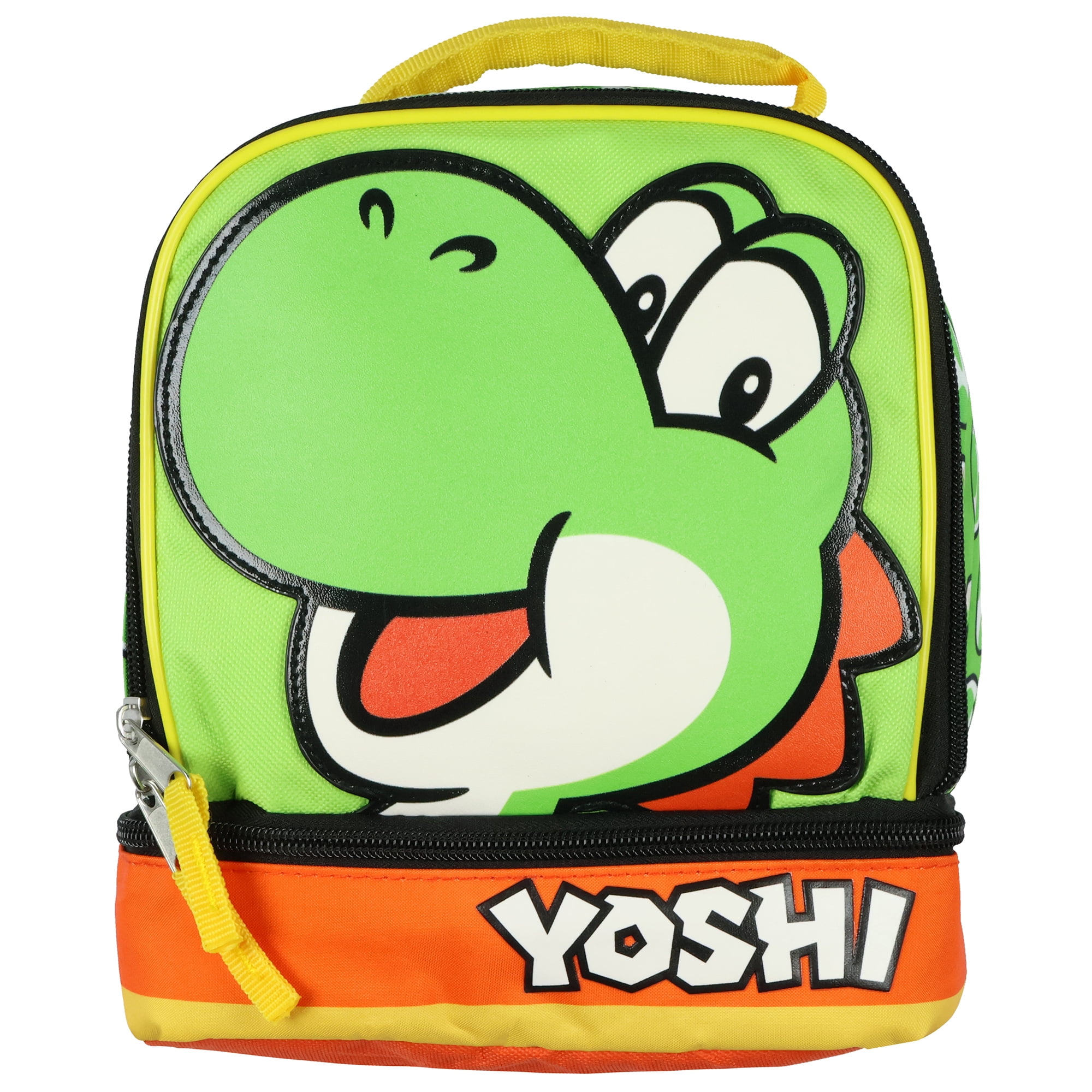 Super Mario Yoshi Lunch Box Dual Compartment Insulated Lunch Tote 10"