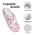 thumbnail image 5 of Xecao Breast Cancer Ribbons Awareness Print Cotton Slippers Fuzzy Warm Cozy Slippers Non Slip House Slippers For Indoor Outdoor Cotton Slippers House Slippers-11, 5 of 7