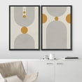 thumbnail image 3 of IDEA4WALL Framed Canvas Print Wall Art Set Mid-Century Yellow Dot Geometric Spiral Nature Illustrations Modern Art Rustic Decorative for Living Room, Bedroom, Office - 24"x36"x2 Black, 3 of 5