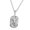 Silver, variant on Textured Pendant Necklace Stainless Steel Rectangular Charm Sunray Detail Link Chain Jewelry Party Outfit Fashion Piece