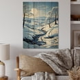thumbnail image 2 of Designart "Solitude Amidst Winter s Snow VIII" Floral Print on Natural Pine Wood, 2 of 5