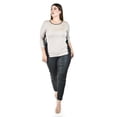 thumbnail image 4 of Blusa con diseño bicolor Roman Fashion /Tallas Extras, 1506 (Beige) beige 42, 4 of 5