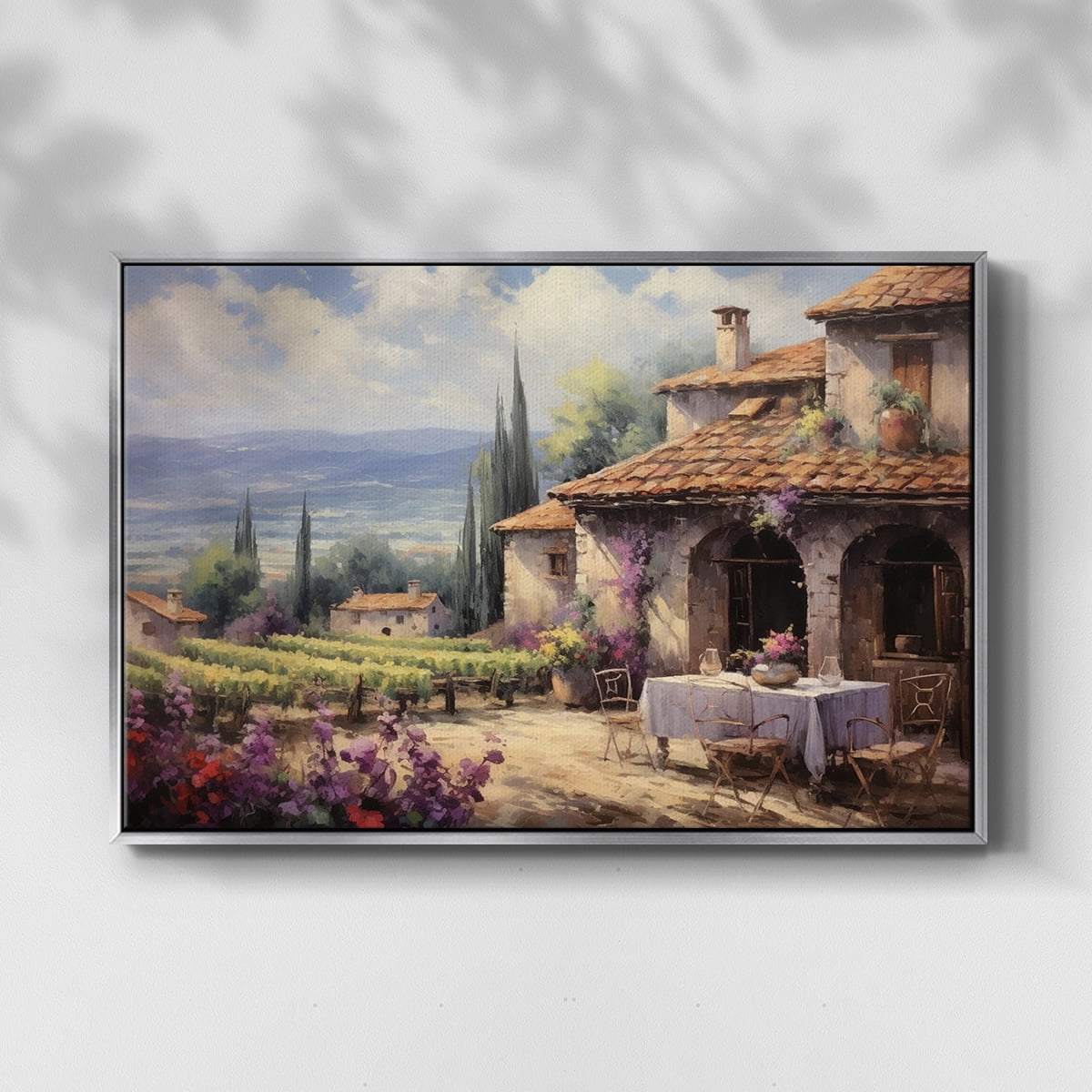 Vintage Landscape-CCLIII By Wexford Home Framed in Silver Wood Gallery Wrapped Canvas 27 in. x 41 in.