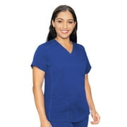 MED COUTURE Women V-Neck Shirttail Top, Color: Royal, Size: S (7459-ROYL-S)