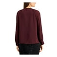 thumbnail image 2 of ALFANI Womens Burgundy Pleated Long Sleeve Scoop Neck Blouse Size: M, 2 of 4