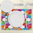 thumbnail image 3 of Ambesonne Colorful Place Mats Set of 4, Retro Mosaic Triangle, Standard Size, Multicolor, 3 of 6