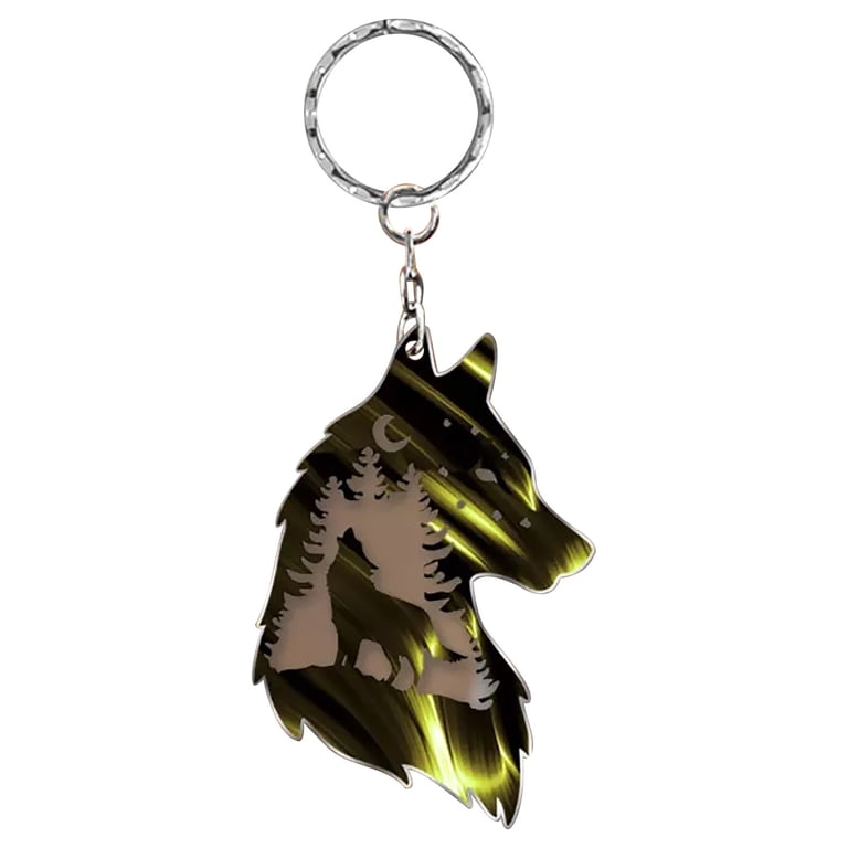 Qepwscx Wolf Key Chain Plateau Wolf Keychains for Men,Cute Car