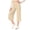 Beige, variant on Gauchos Pants - Women's High Waisted Straight Leg Casual Sporty Travel - Versatile Seven Eighths Yoga Pants for Summer,Black S