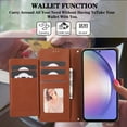 thumbnail image 6 of TECH CIRCLE Wallet Case For iPhone 15 Plus,Magnetic Flip Folio Stand Purse Case with Shoulder Wrist Strap Card Holder Cover Hidden Mirror Protective Cover for Apple iPhone 15 Plus 6.7" 2023,Brown, 6 of 8