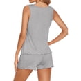 thumbnail image 4 of SMZ Womens Sleeveless Pajamas Set Casual Sleepwear Soft Pj Sets Tank Top and Shorts 2 Piece Loungewear for Summer, 4 of 5