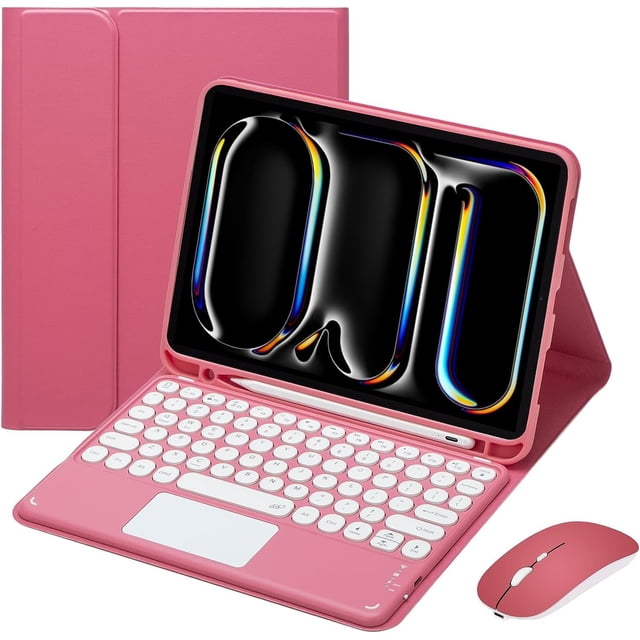 Funda con teclado táctil para iPad Pro de 11 pulgadas (M4) de 5.ª generación 2024, con ratón - Teclado Bluetooth táctil magnéticamente desmontable