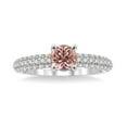 thumbnail image 2 of Fantastic 1.25 Carat Round cut Morganite and Diamond Wedding Ring in 14k White Gold morganite and diamond engagement ring, 2 of 3