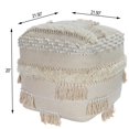 thumbnail image 2 of Beaumont Lane Metropolitan Living Square Pouffe in Beige, 2 of 6