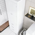 thumbnail image 2 of 70" Tall Storage Cabinet with Doors and Three Drawers for Bathroom/Office Lacquer - White, 2 of 5