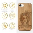 thumbnail image 4 of Case Yard Wooden Case Outside Soft TPU Silicone, Slim Fit Shockproof Wood Protective Phone Cover for Girls Boys Men and Women, Supports Wireless Charging Skillful Sailor Design case for iPhone-SE, 4 of 7