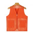 thumbnail image 4 of inlzdz Kids Boys Girls Volunteer Vest Zipper V Neck Sleeveless Tops Mesh Jacket School Camp Orange 150, 4 of 5