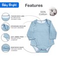 thumbnail image 7 of Baby Bright Newborn Essentials Must Have newborn stuff – Going Home Outfit, Newborn Bodysuits, Preemie Bodysuits, Gift for newborn, Baby Shower Gift, 2-Pcs, Blue Aqua, 7 of 7