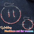 thumbnail image 2 of Bridal Wedding Jewelry Set Silver Rhinestones Choker Necklaces Earrings Bracelet Sets Prom Jewelry for Women and Brides, 2 of 7