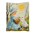 thumbnail image 3 of JML Fleece Throw Blanket for Easter - Soft Rabbit & Eggs Printed Throw Blanket, Fuzzy Blankets & Throws 40x50 Inches, 3 of 4