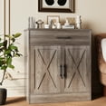 thumbnail image 6 of Walsunny Sideboards Buffets Table 28.3" with Drawer Storage Cabinet Adjustable Shelf Farmhouse Coffee Bar Cabinet for Kitchen Dining Room Entryway Small Places Ash Gray, 6 of 7