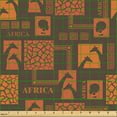 thumbnail image 2 of Ambesonne Africa Themed Fabric by the Yard Upholstery, Pop Art Giraffe Lady, 2 Yards, Burnt Sienna Apricot, 2 of 5