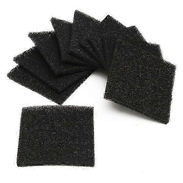 2025 10pcs 28PPI Black Square Activated Carbon Foam Sponge Air Filter Pads Set compatible Smoke Absorber_Special Gift