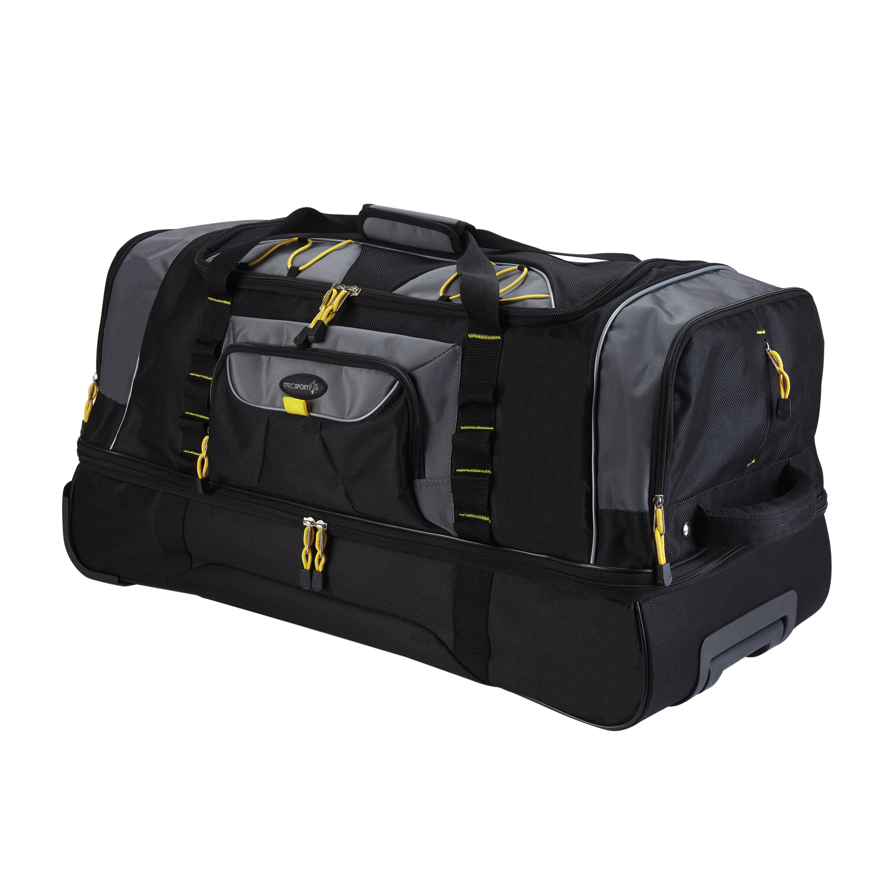 TPRC 36" 2-Section Drop-Bottom Rolling Duffel, Black by Travelers Club Luggage