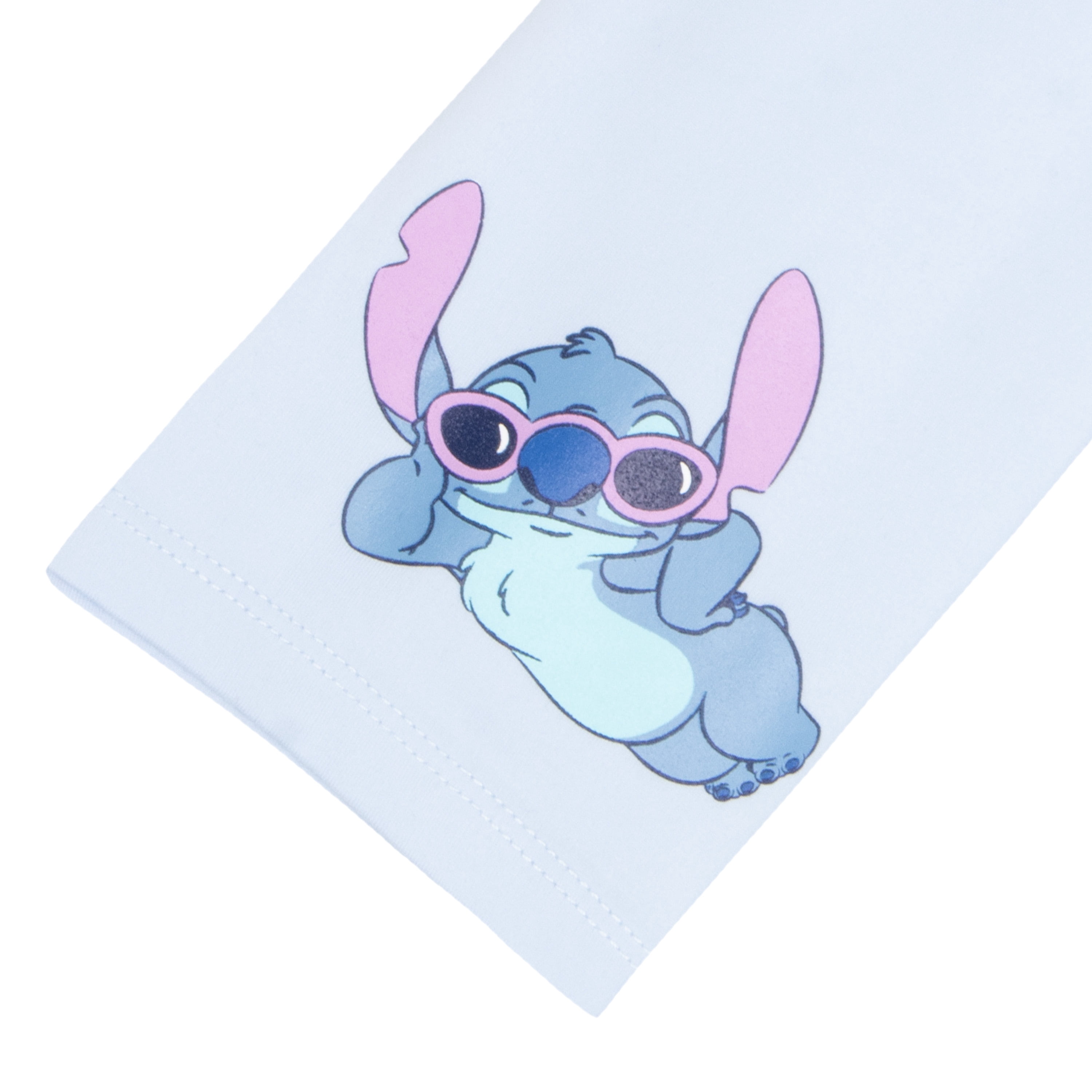 Disney Lilo & Stitch Girls 2-Piece Set - Stitch Good Vibes Graphic Print T-Shirt and Biker Shorts - Summer Outfits for Kids (SizeS 2T-6X)