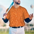 thumbnail image 5 of Uemuo Orange Glitter Print Mens Polo Shirts Baseball T-shirt Performance Short Sleeve Golf Shirt Moisture Wicking Athletic Casual Collared T-Shirt-Medium, 5 of 7