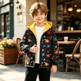 thumbnail image 4 of ZACPNCV Boys Hooded Fleece Lined Jacket 1‑9Y Kids Cartoon Print Full‑Zip Windproof Outerwear with Pockets,Zip Up Warm Winter Coat,A-Multicolor, 4 of 9