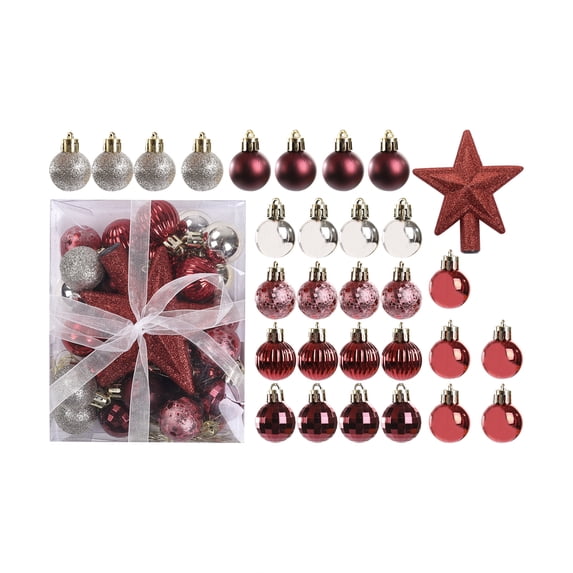 One opening 30 Christmas Balls, Solid Color Ball Decorative Festival Ornament