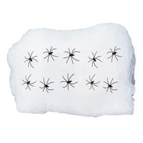 Stretchable Artificial Cobwebs Halloween Decor with Fake Spiders - Haunted House Cotton Web for Indoor Outdoor Party Bar Scene(White,A)