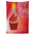 thumbnail image 3 of Ambesonne 65th Birthday Tablecloth Rectangular Table Cover, Birthday Cupcake Art, 60"x84", Orange Blue Red, 3 of 4