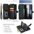 thumbnail image 7 of CaseMe Phone Case Wallet Case for Samsung Glalxy Z Fold 6 PU Leather Magnetic Handbag Zipper Pocket Card Slots, 7 of 7