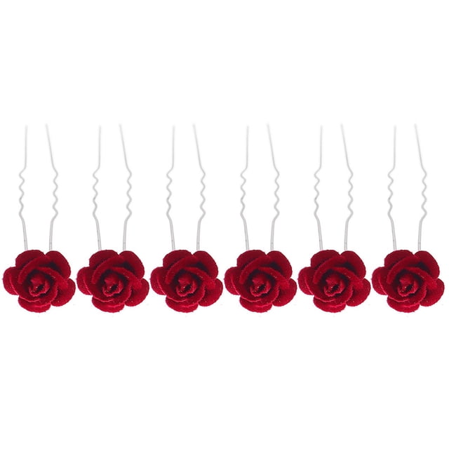 Horquillas con forma de rosa, horquillas nupciales con rosa, accesorios de pelo para bodas con rosa, para mujeres y niñas, fiestas