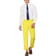 thumbnail image 2 of INSPIRE CHIC Men's Formal Flat Front Skinny Office Prom Cropped Dress Pants 28 Yellow, 2 of 4
