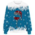 thumbnail image 1 of FYEGRE Plus Size Winter Crew Neck Textured Full Print Long Sleeve Sweatshirt Comfortable Relaxed Fit Pullover For Casual Wear Cold Season Layering Sky Blue XXL, 1 of 3