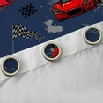 thumbnail image 4 of Manfei Blue Red Racing Car Black Out Curtains for Boys, Cartoon Motorcycle Curtains Pack of 2 (42x63 Each), Modern Checkered Flag Bedroom Curtains, Curtains and Drapes Decor, 4 of 6