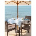 thumbnail image 3 of Outdoor Tablecloth with Umbrella Hole for Patio/Picnic/Party/Camping, Purple Summer Beach Waterproof Table Cloth Square Cover Washable, Coastal Waves Ocean Starfish Conch (54"x 54"), 3 of 8