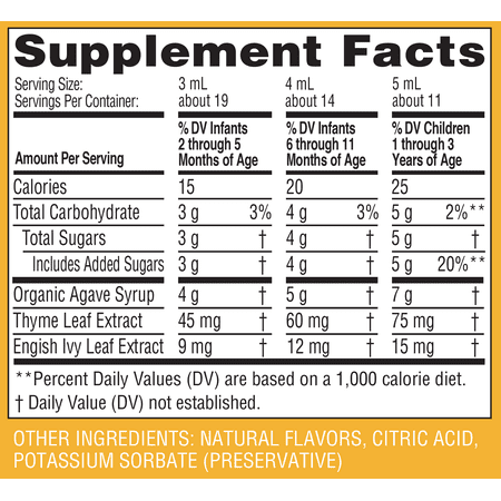 Zarbee's Naturals Baby Cough Syrup with Agave & Thyme, Natural Grape, 2 fl oz