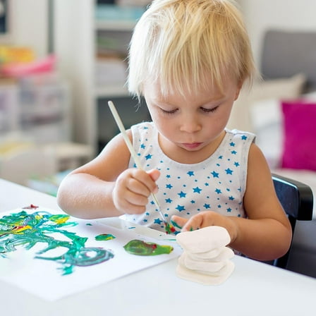 IDEANATEGRATE 6Pcs Decorative Rocks For Landscaping White Flat Stones For Diy Projects