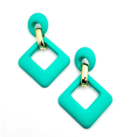 RubyLee Elegance Diamond Drop Teal Fashion Earrings, Stainless Steel, Includes Jewelry Pouch, 2 Count per Pack