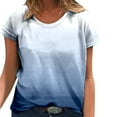 thumbnail image 1 of B91xZ T-Shirt Court à Manches Courtes pour Femmes, Col en V, Bleu TTG, 1 of 3