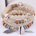 thumbnail image 2 of Ayyufe Pack Of 4 Bohemian Women Cowrie Shell Leaf Candy Beaded Elastic Bracelet, 2 of 7