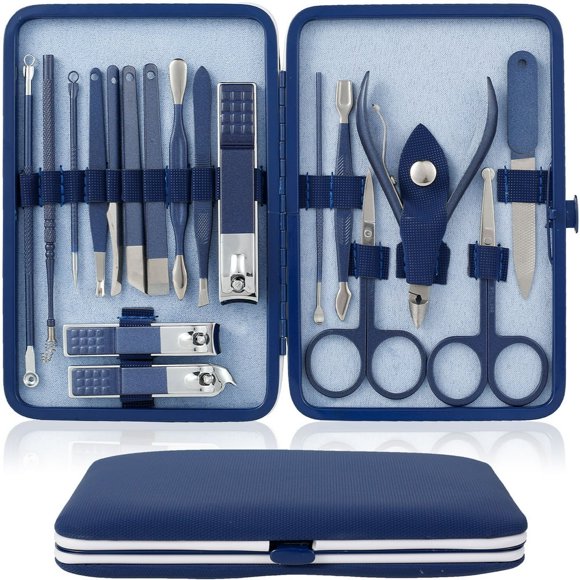 EASTIN Manicure Kit 18 in 1 Professional Nail Care Kit Portable Stainless Steel Manicure Personal Care Kit for Home Travel Unisex Toe & Finger Nail Clipper Set Manicure Pedicure Grooming