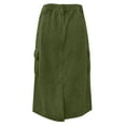 thumbnail image 5 of Mrat Beach Skirt Dress Women's Spring Summer Denim Work Dress Side Pocket Skirt Casual Mid-Length Skirt Flared Midi Skirt S-133 Army-Green XXL, 5 of 8