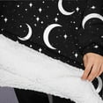 thumbnail image 3 of Oversized Wearable Blanket Hoodie,Black Moon Star Pattern Sherpa Blanket Hoodie with Super Pockets,Super Warm Fuzzy Pullover for Women & Men, 3 of 6